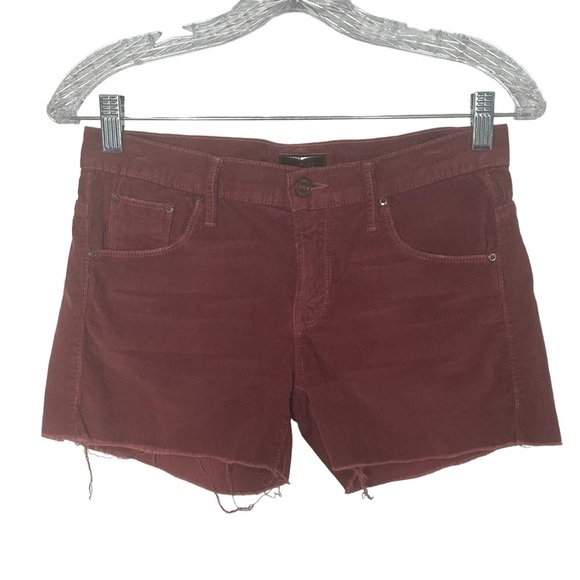 MOTHER Red Jean Shorts Cut-Off Style - Picture 3 of 14
